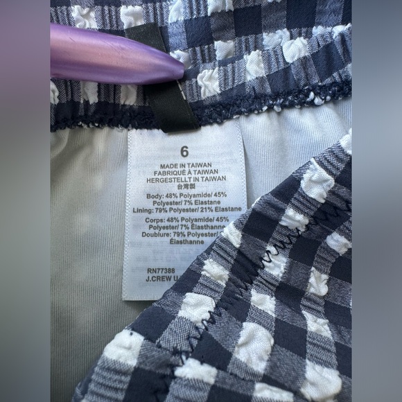 J. Crew Gingham Bandeau One-Piece Swimsuit Blue and White Size 6 Seersucker EUC - Picture 3 of 4